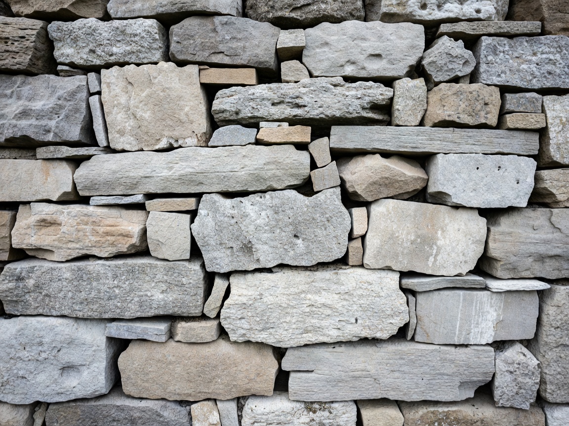 Irish limestone cellar wall with rough masonry texture
