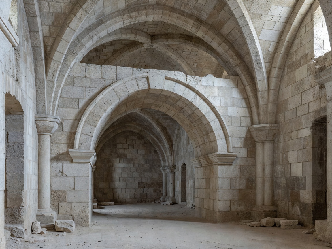 Limestone vault architectural archway