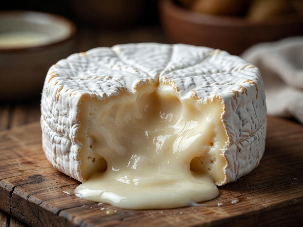 Soft ripened bloomy rind cheese with luscious molten core