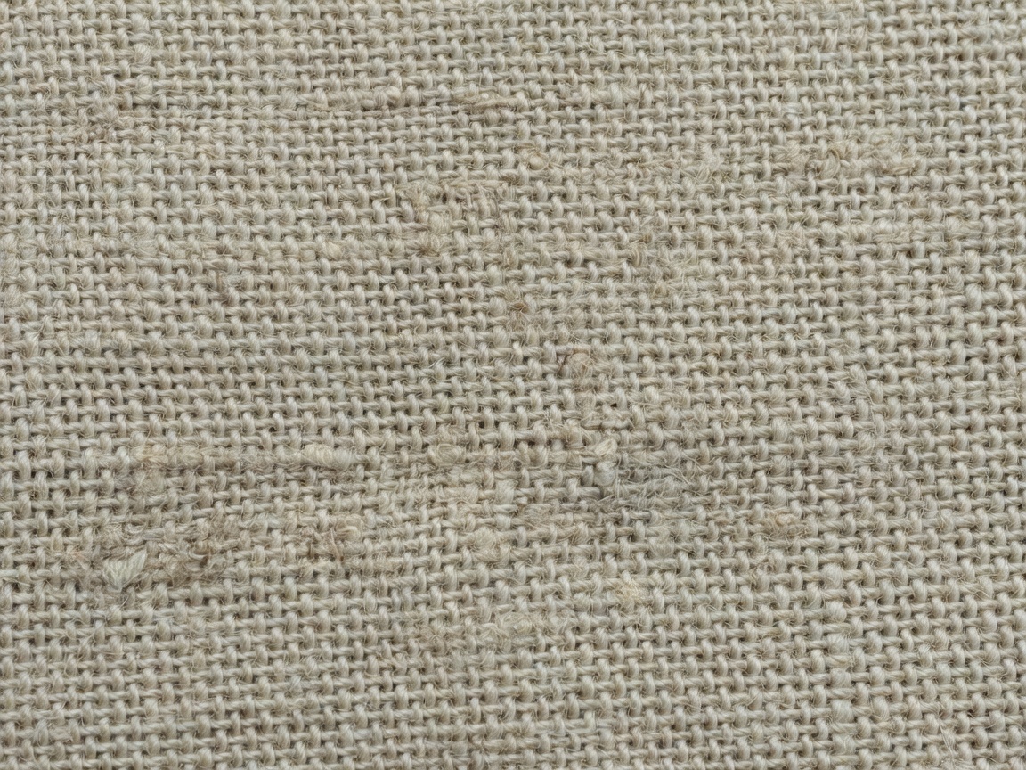 Unbleached raw woven linen fabric texture